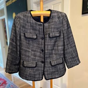 Talbots Classic Black and white tweed blazer, size 10
